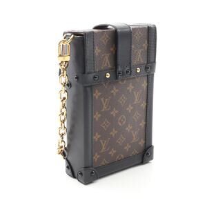 Louis Vuitton Pochette Trunk Vertical Shoulder Bag Leather Brown Black